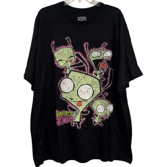 Invader Zim GIR Character Black Short Sleeve Graphic Tee NWOT XXL - Picture 1 of 5